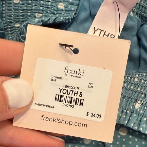 Francesca's Collections Blue Ruffle Mini Skirt - Picture 3 of 3